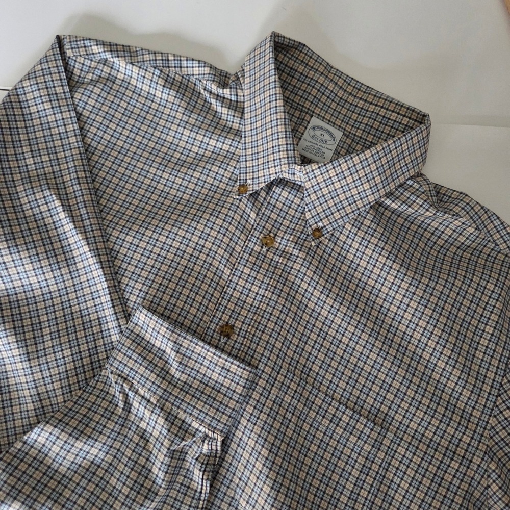 Brooks Brothers Mens XL Non Iron Supima Cotton Plaid Button Down Shirt